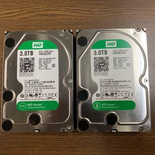 【中古】内蔵ハードディスク WD30EZRX 3TB 【2台セット】(PCパーツ)