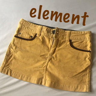 エレメント(ELEMENT)のエレメント element ミニスカ 薄手コーデュロイ イエロー系 サイズ25(ミニスカート)