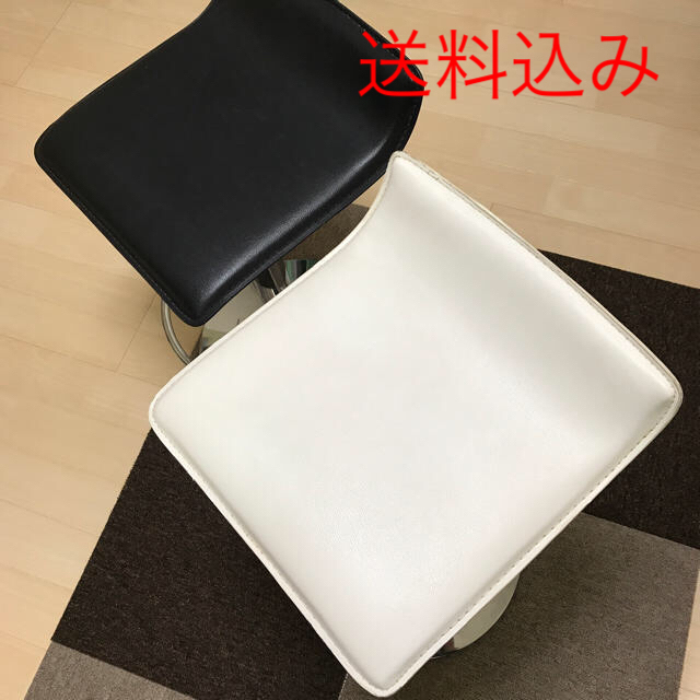 カウンターチェア セット ホワイト ブラック インテリア/住まい/日用品の椅子/チェア(ダイニングチェア)の商品写真