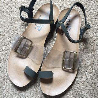 ビルケンシュトック(BIRKENSTOCK)の美品 plakton プラクトン フラット サンダル コルクソール(サンダル)