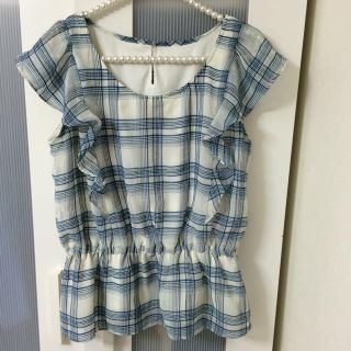 プロポーションボディドレッシング(PROPORTION BODY DRESSING)のチェック柄☆ペプラムトップス(シャツ/ブラウス(半袖/袖なし))