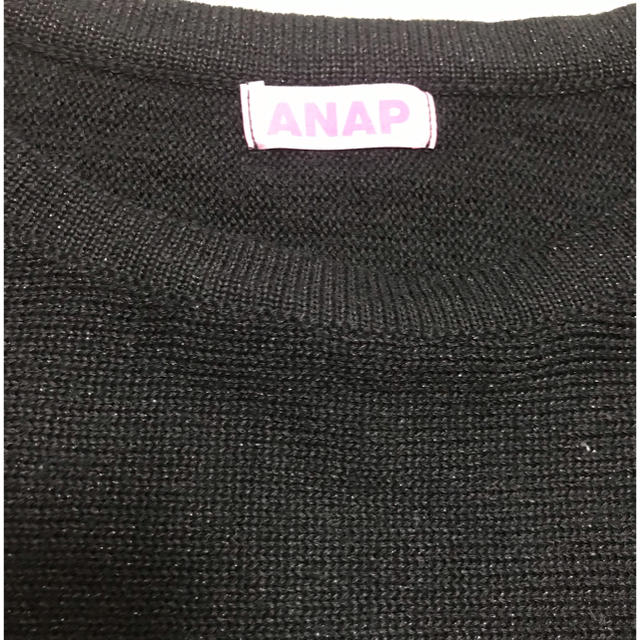 ANAP(アナップ)のANAP ドルマン 5部丈 ブラックニット レディースのトップス(ニット/セーター)の商品写真