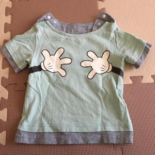 ディズニー(Disney)の半袖 Tシャツ ミッキー 重ね着 風(Tシャツ/カットソー)