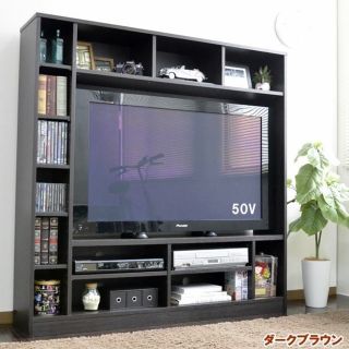 50インチ対応　135幅　テレビ台　壁面収納　ゲート型　ブラウン　nzclub(リビング収納)