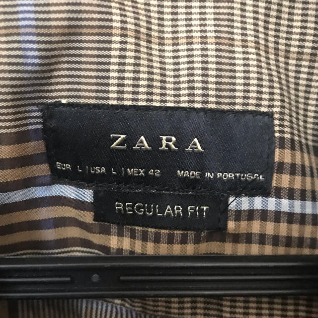 ZARA(ザラ)のZARA ザラ チェックシャツ ベージュ メンズのトップス(シャツ)の商品写真