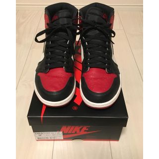 ナイキ(NIKE)のおまけ付 極美品 27.5) air Jordan 1 og bred toe(スニーカー)