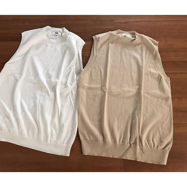 UNIQLO(ユニクロ)の🙆‍♀️最終値下げ ユニクロ ノースリーブ ニット  レディースのトップス(カットソー(半袖/袖なし))の商品写真