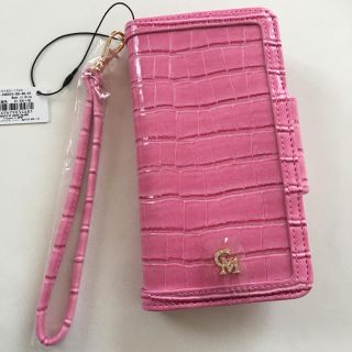 セシルマクビー(CECIL McBEE)の新品 セシルマクビー クロコ型 ミラー付き マルチスマホケース ピンク(モバイルケース/カバー)