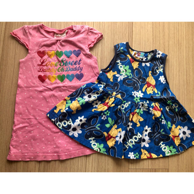 くまのプーさん(クマノプーサン)のワンピース 2着セット❤️ キッズ/ベビー/マタニティのキッズ服女の子用(90cm~)(ワンピース)の商品写真