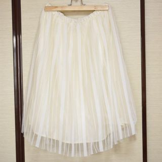 ダブルクローゼット(w closet)のストライプチュールスカート(ひざ丈スカート)