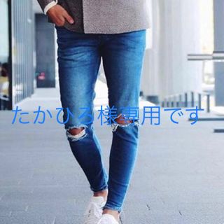 ザラ(ZARA)のzara スキニー  ダメージ  デニム 38 完売品(デニム/ジーンズ)