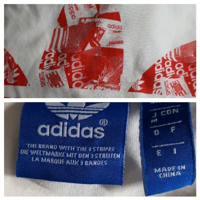 adidas(アディダス)の【良好】【レア　三つ葉】adidas 　ビッグロゴプリントTシャツ アディダスM メンズのトップス(Tシャツ/カットソー(半袖/袖なし))の商品写真