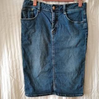 バックナンバー(BACK NUMBER)のback numderの綿70%の伸びるジーンズスカート(ひざ丈スカート)