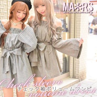 マーズ(MA＊RS)のMARS(チェック柄ワンピース)(ミニワンピース)