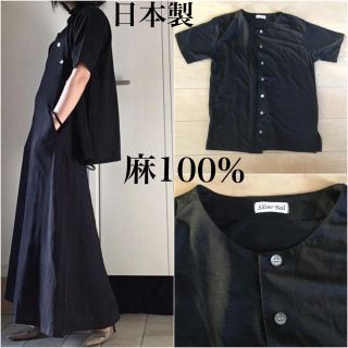 ヨウジヤマモト(Yohji Yamamoto)のSilver Bell 日本製 麻100% 半袖トップス(カットソー(半袖/袖なし))