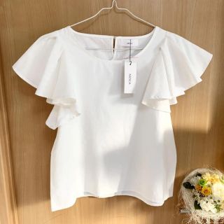 ザラ(ZARA)の新品タグ付き selectMOCA フリルスリーブシャツ(シャツ/ブラウス(半袖/袖なし))