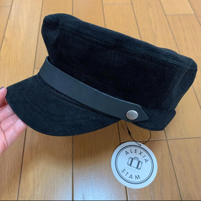 ALEXIA STAM(アリシアスタン)のALEXIASTAM キャスケット ブラック 新品未使用 最終値下げ レディースの帽子(キャスケット)の商品写真