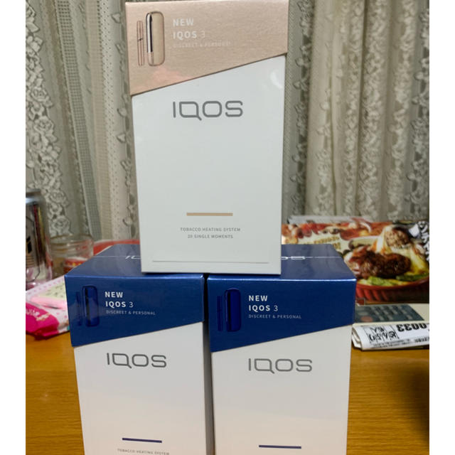 iQOS3 ゴールド1台 ブルー2台 計3台セット アイコス 本体 新品-