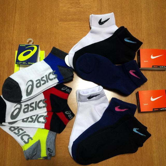 NIKE(ナイキ)の【新品】スポーツ ブランド ソックス 靴下 9p セット  キッズ/ベビー/マタニティのこども用ファッション小物(靴下/タイツ)の商品写真