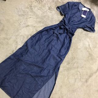 ザラ(ZARA)の【新品】ZARA デニムロングワンピース(ロングワンピース/マキシワンピース)