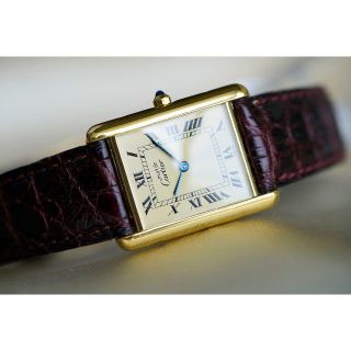 カルティエ(Cartier)の美品 カルティエ マスト タンク アイボリー LM Cartier(腕時計(アナログ))