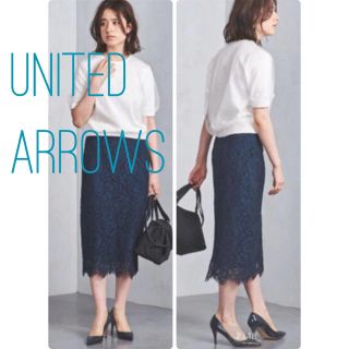 ユナイテッドアローズ(UNITED ARROWS)の【United Arrows】ミドルタイト レーススカート(ひざ丈スカート)