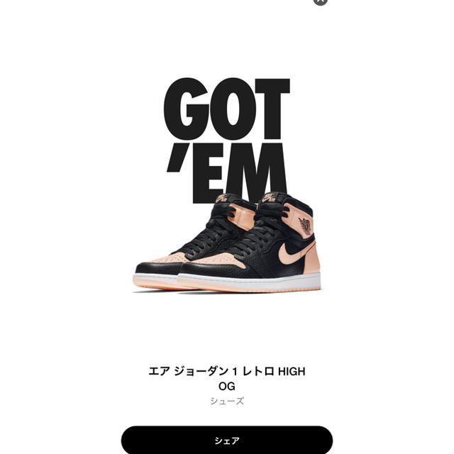 NIKE(ナイキ)のnike jordan1 black pink ジョーダン 28㎝ 新品未使用 メンズの靴/シューズ(スニーカー)の商品写真