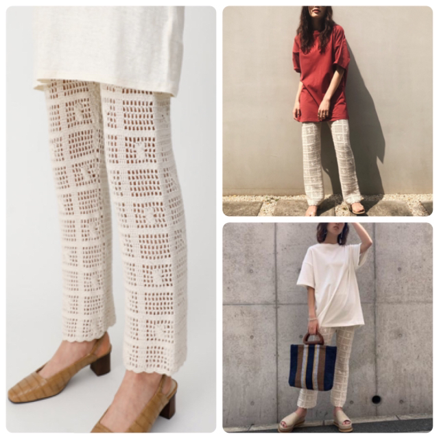 今季新作即完売♡MOUSSY CROCHET KNIT レギンス♡レースレギンス