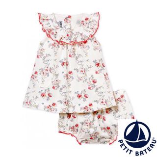 プチバトー(PETIT BATEAU)の【peachhime様専用】プチバトー 12m プリントワンピース&ブルマセット(ワンピース)