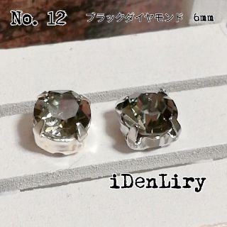 No. 12 シンプル一粒ピアス　ブラックダイヤモンド(ピアス)