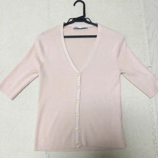 ザラ(ZARA)のＶネックボタンニットトップス(カットソー(半袖/袖なし))