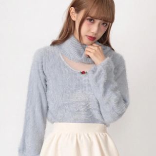 アンクルージュ(Ank Rouge)のアンクルージュ シャギーニット ブルー トップス 新品 タグ付き(ニット/セーター)