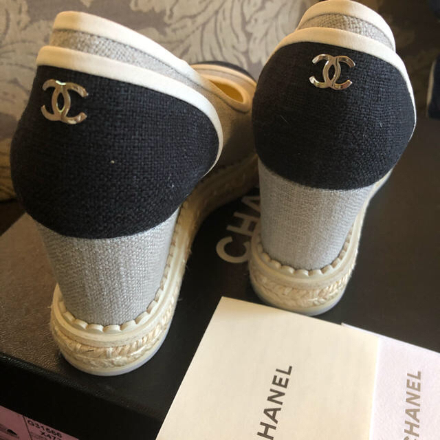 CHANEL(シャネル)の専用です❗️シャネルエスパドリーユ ウェッジソール 35.5 美品 レディースの靴/シューズ(ハイヒール/パンプス)の商品写真