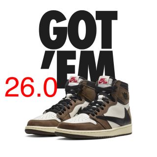 ナイキ(NIKE)のTravis Scott Air Jordan 1 サイズ26.0(スニーカー)