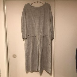 ネストローブ(nest Robe)の●ちょんこ様専用●ネストローブ リネンワンピース グレー 美品(ひざ丈ワンピース)