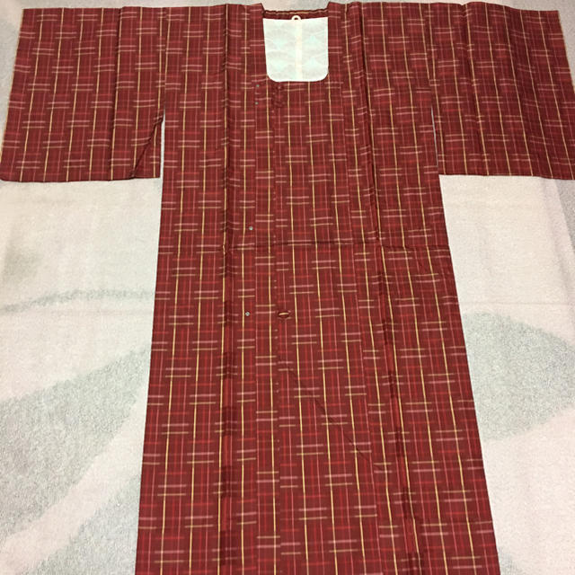 格安　道行 赤チェック レディースの水着/浴衣(着物)の商品写真