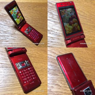 シャープ(SHARP)のDOCOMO SH903i 完動品 レッド(携帯電話本体)