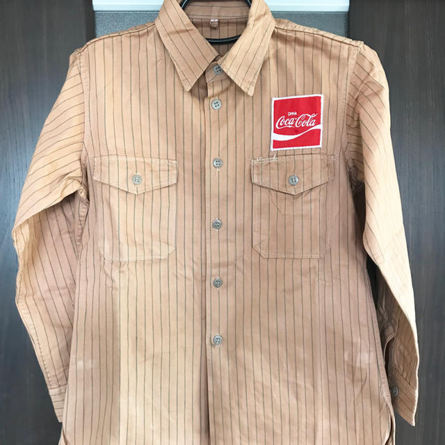 コカ・コーラ(コカコーラ)のコカコーラ 制服 ストライプ 上下 セットアップ 中古 メンズのスーツ(セットアップ)の商品写真