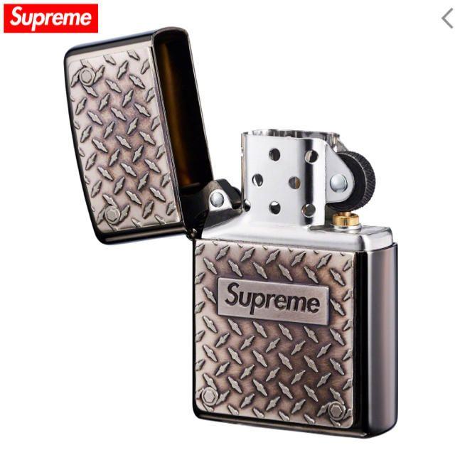 supreme diamond plate zippo