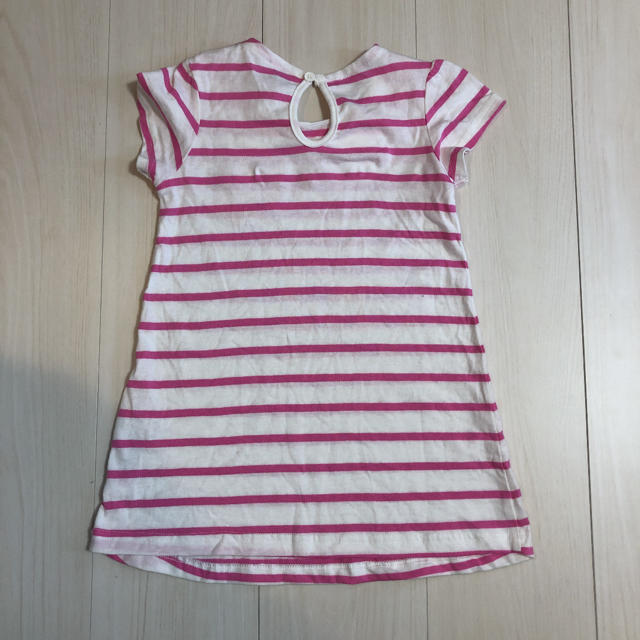 新品 ボーダーワンピース キッズ/ベビー/マタニティのキッズ服女の子用(90cm~)(ワンピース)の商品写真