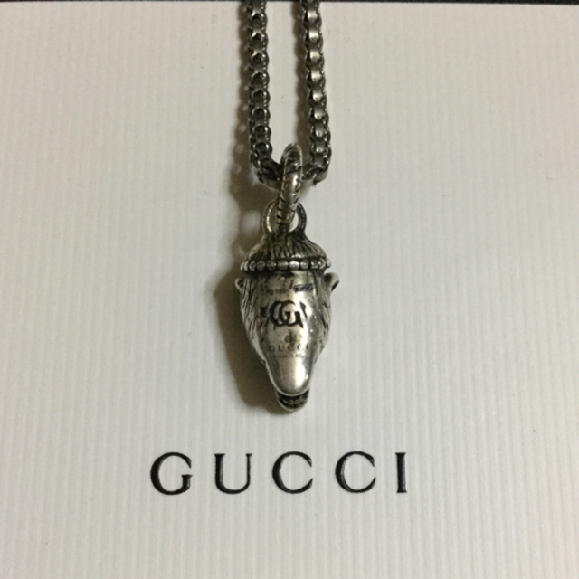 Gucci(グッチ)の落札後入金されず …値下げ最終❗️★GUCCI グッチ ウルフヘットネックレス★ メンズのアクセサリー(ネックレス)の商品写真