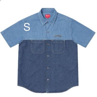 シュプリーム(Supreme)のsupreme 2-Tone Denim S/S Shirt Blue S(シャツ)