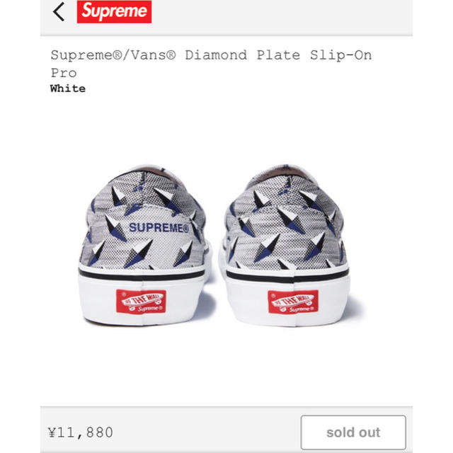 Supreme(シュプリーム)の27cm Supreme Vans シュプリーム  バンズ メンズの靴/シューズ(スリッポン/モカシン)の商品写真