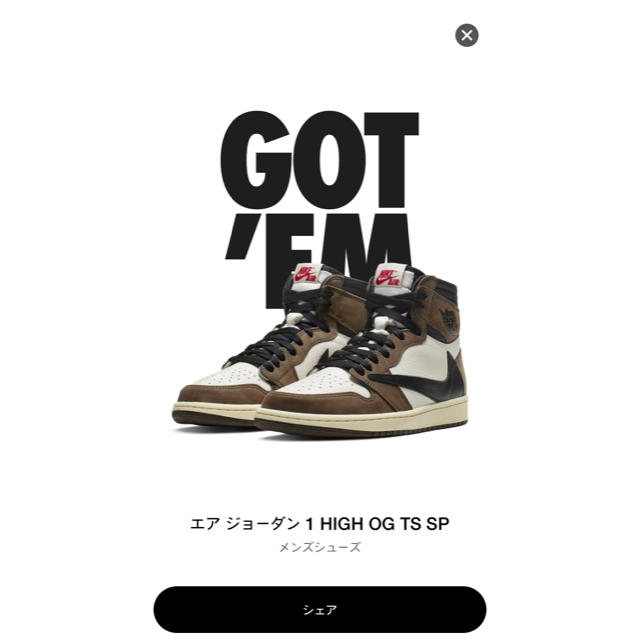 NIKE(ナイキ)のAir Jordan1 Travis Scott  メンズの靴/シューズ(スニーカー)の商品写真