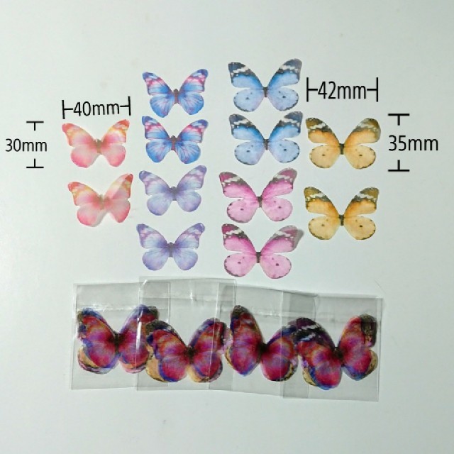 シフォン素材の蝶々6種類アソート ハンドメイドのフラワー/ガーデン(その他)の商品写真