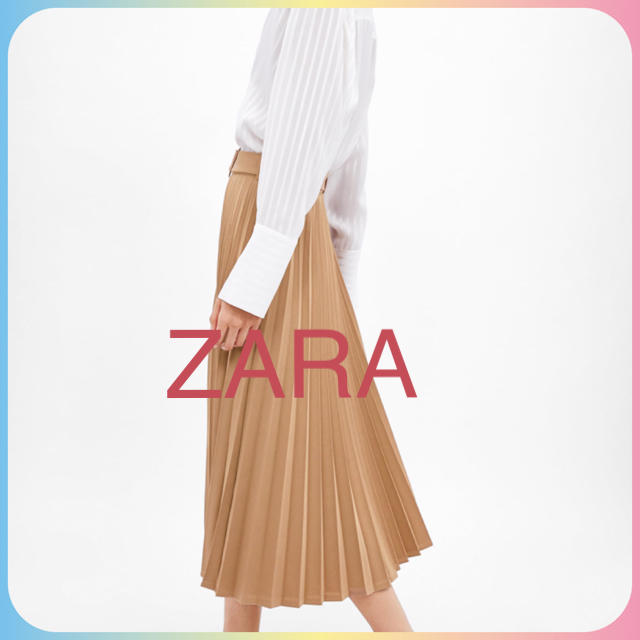 ZARA(ザラ)の再値下 ZARA ザラ プリーツスカート ピンクベージュ M/GAP プラステ  レディースのスカート(ロングスカート)の商品写真