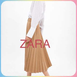 ザラ(ZARA)の再値下 ZARA ザラ プリーツスカート ピンクベージュ M/GAP プラステ (ロングスカート)