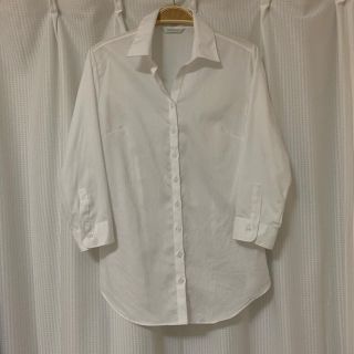 アオヤマ(青山)の【美品】七分袖スキッパーカラーシャツ(シャツ/ブラウス(長袖/七分))