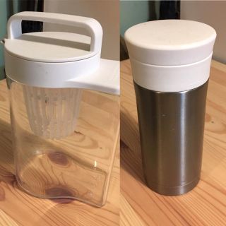 ムジルシリョウヒン(MUJI (無印良品))の無印良品 muji 冷水筒1.2l とステンレス保温・保冷携帯マグ used(タンブラー)