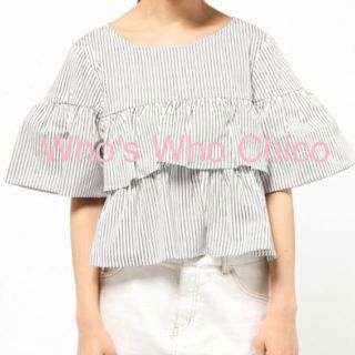 フーズフーチコ(who's who Chico)のストライプ♡袖フレアブラウス♡(シャツ/ブラウス(半袖/袖なし))